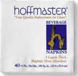 57000B 10x10 3-Ply 1/4 Fold White Beverage Napkin -