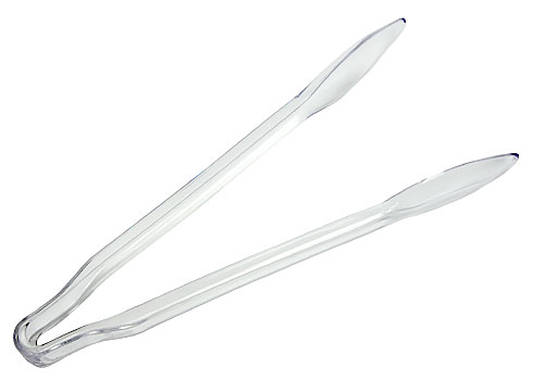3312-CL Clear 12" Plastic Serving Tongs - 48