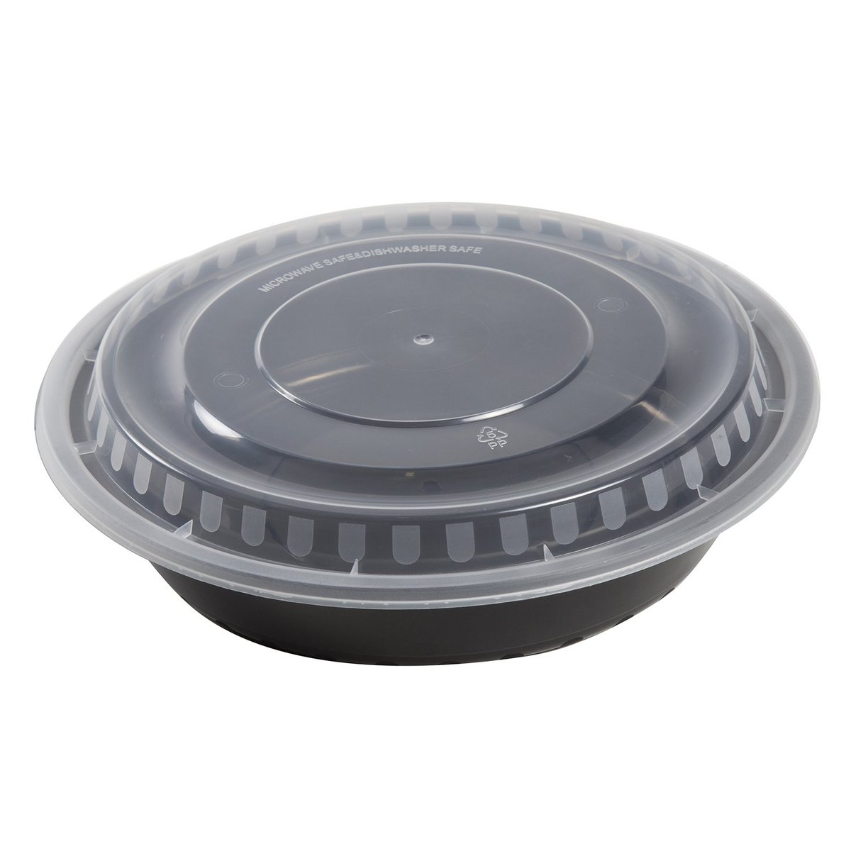 17CPRB48 Black 9" (48oz) Round  Microwavable Combo Pack - 150