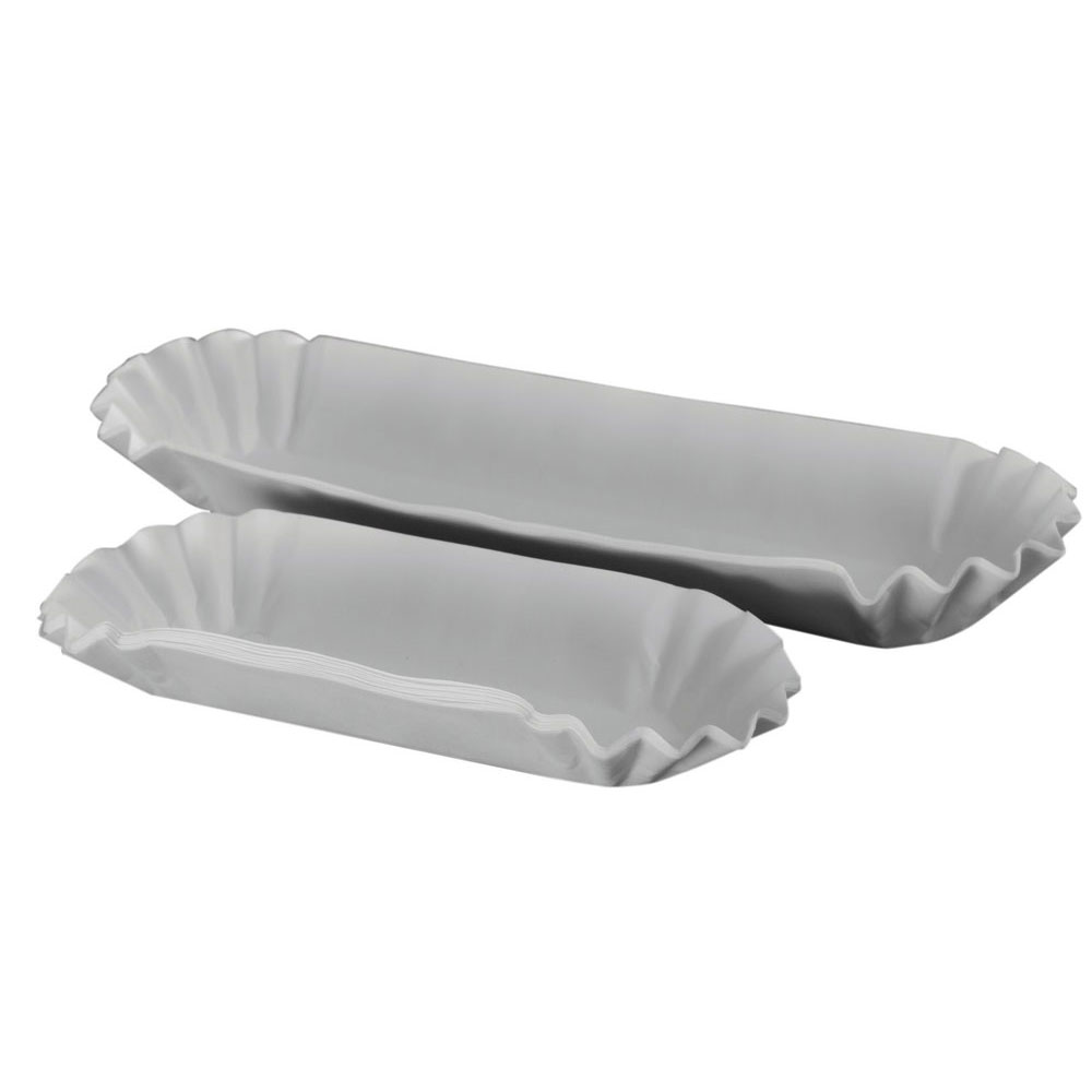 609-008 White 6" Paper Hot Dog  Trays - 3000(6/500)