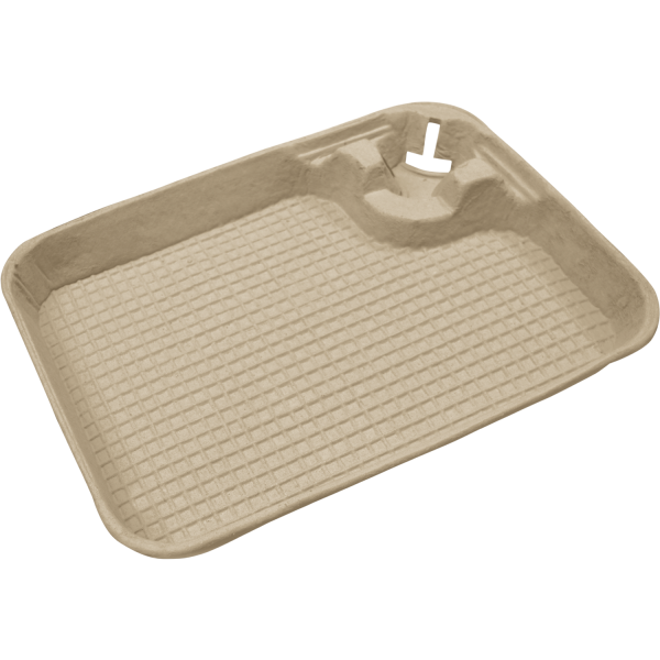 20961/1284110 15.25"x11"x2"  Beige Food Trays with Cup 