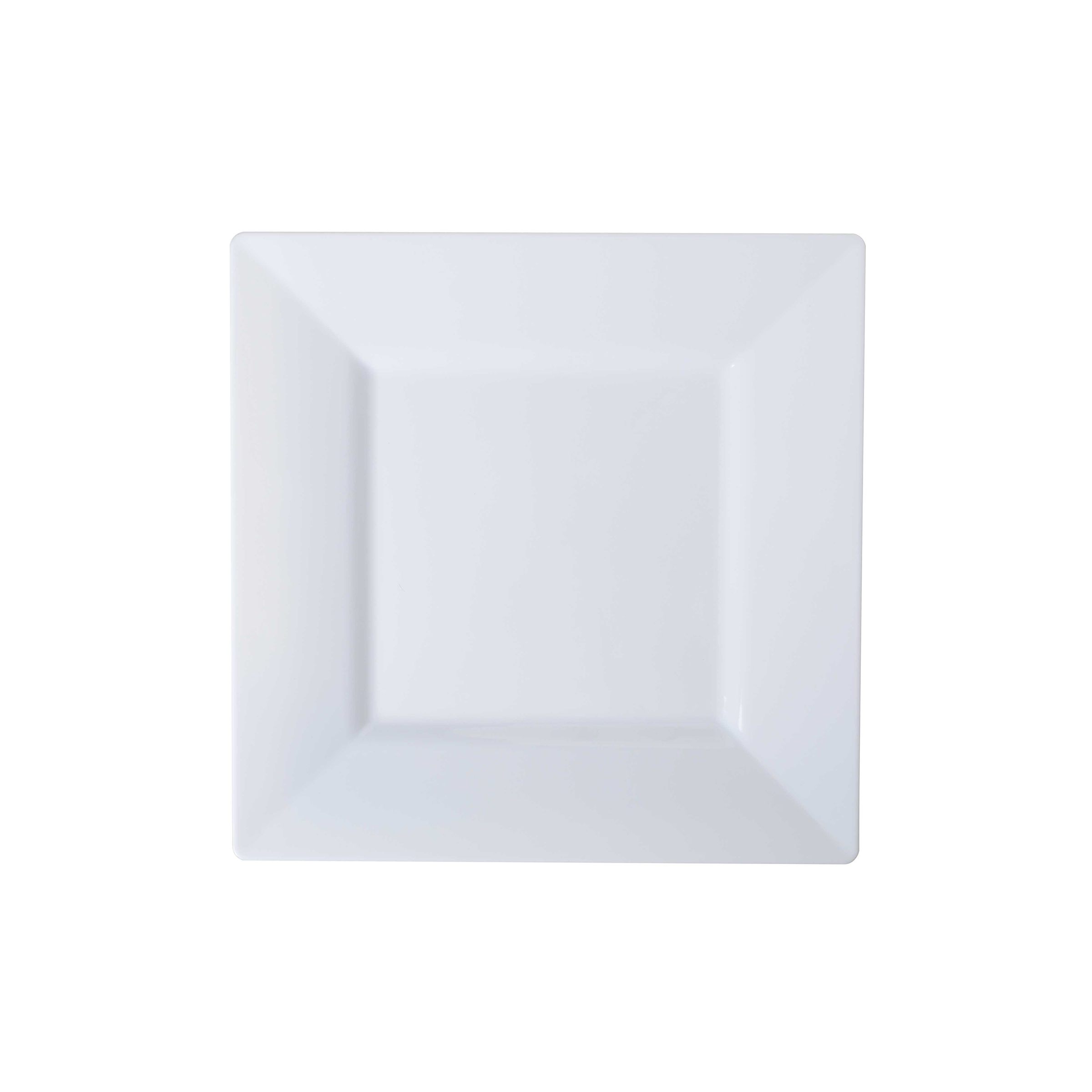 1606-WH Solid Square 6.5" White Plastic Plates -