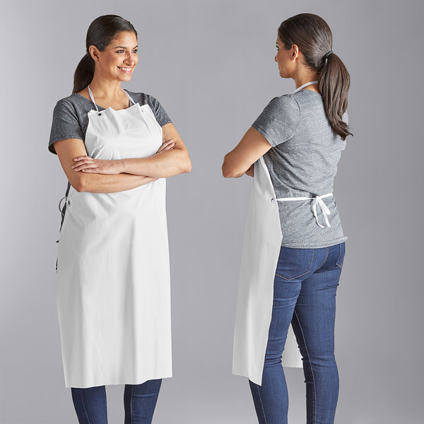 Choice White 40"x26" 8mil.  Vinyl Dishwasher Apron - 1