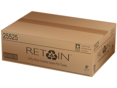 25525 Retain White 2 Ply  Center Pull Towels - 