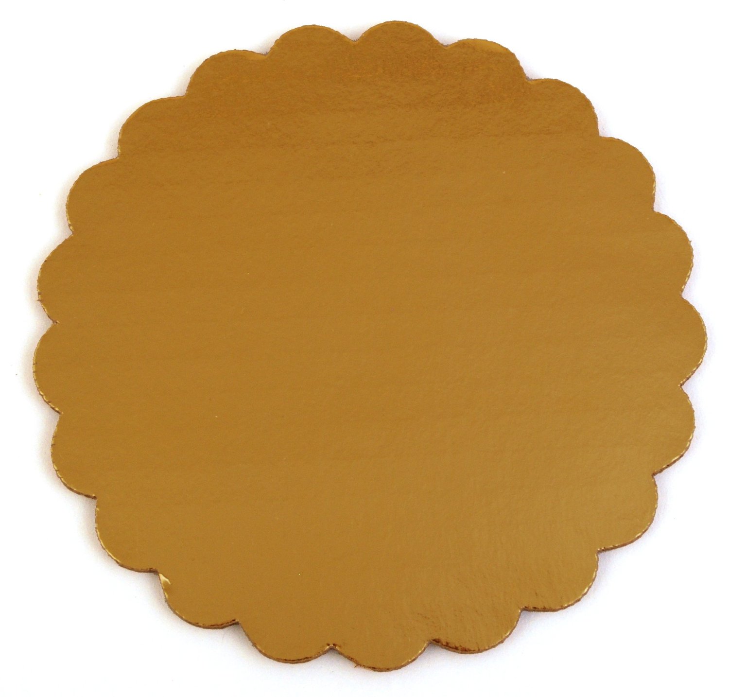 1615 Gold 10" Full Scalloped Cake Circle - 200