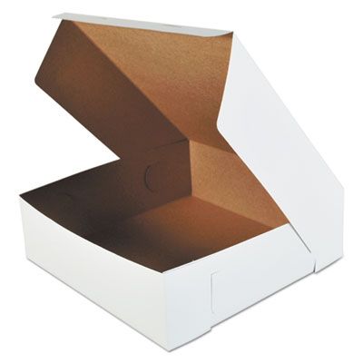 0995 White 16"x16"x5" Lock Corner Bakery Box - 50