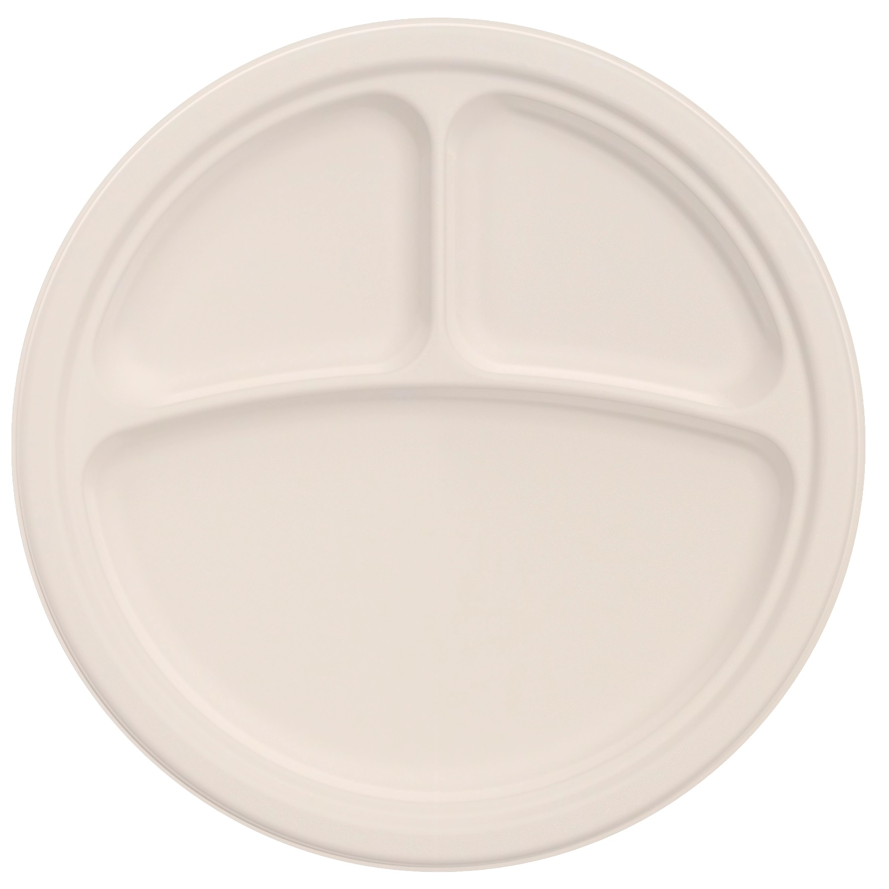 10FBRP3 Natural 10" 3-Comp  Round Fiber Plate - 500 