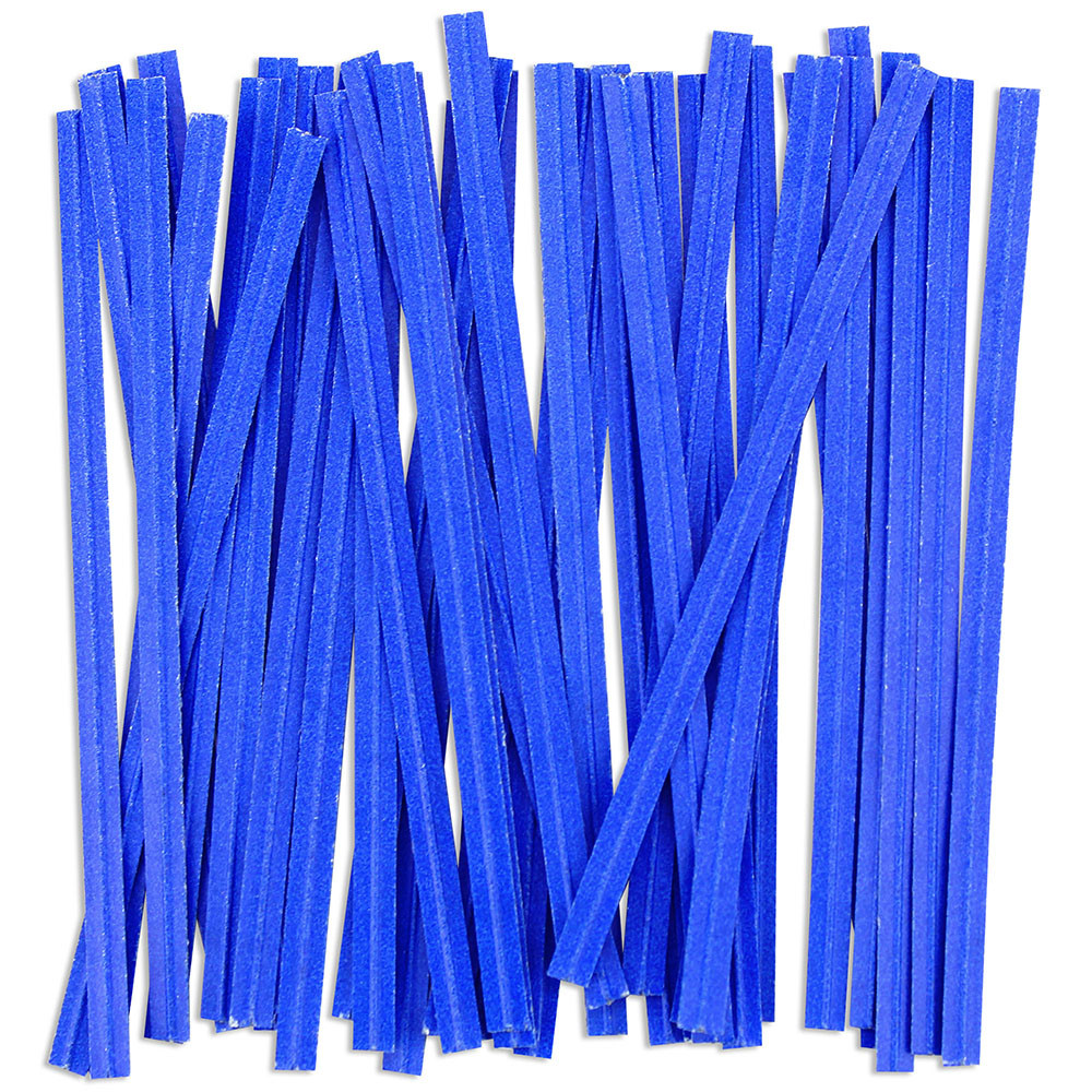 M4PAB Blue 4" Paper Wire Twist Ties -  500
