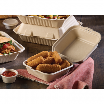 42060010F500N Fiber 6"x6"  Hinged Containers - 500(4/125)