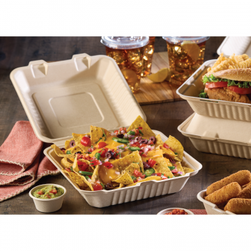 90FBRHT1/TCA9X9B2001N Molded  Fiber 9"x9" 1-Comp. Hinged 