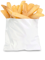 450011 White 5"x1"x4.5" Grease  Resistant French Fry/Sandwich 