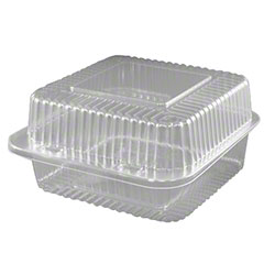 6061D-500 Clear 6" x 6" Square Hinged Salad Bar/Bakery