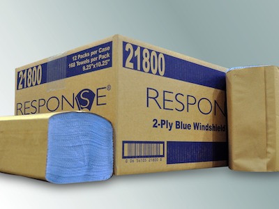21800/BWK6191 Blue Windshield  2-Ply Towels (10.25" x 9.25") 