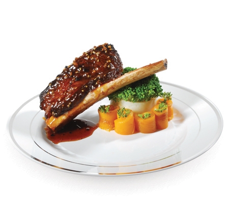 510-WH White 10" Plastic Plates with Silver Trim - 120