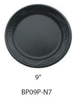 BP09P-N7 9" Black High Gloss Pearl Plates - 500(4/125)