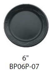 BP06P-07 6" Black High Gloss Pearl Plates - 1000(8/125)