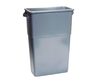 BS-23G Gray 23 Gallon  Thin Bin Trash Container - 1