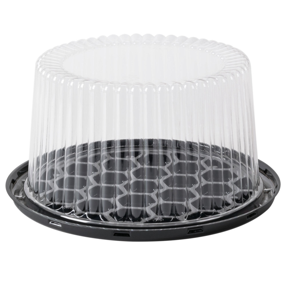 G21-1 Black 7" Deep Cake Base with Dome Lid - 180