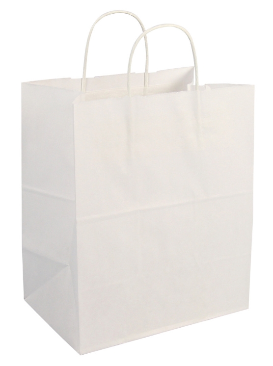 88206 Bistro 10"x6.75"x12"  White Paper Shopping Bag w/ 