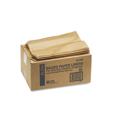 KL260 Kraft Sanitary Recepticle Napkin Liners 7.5"